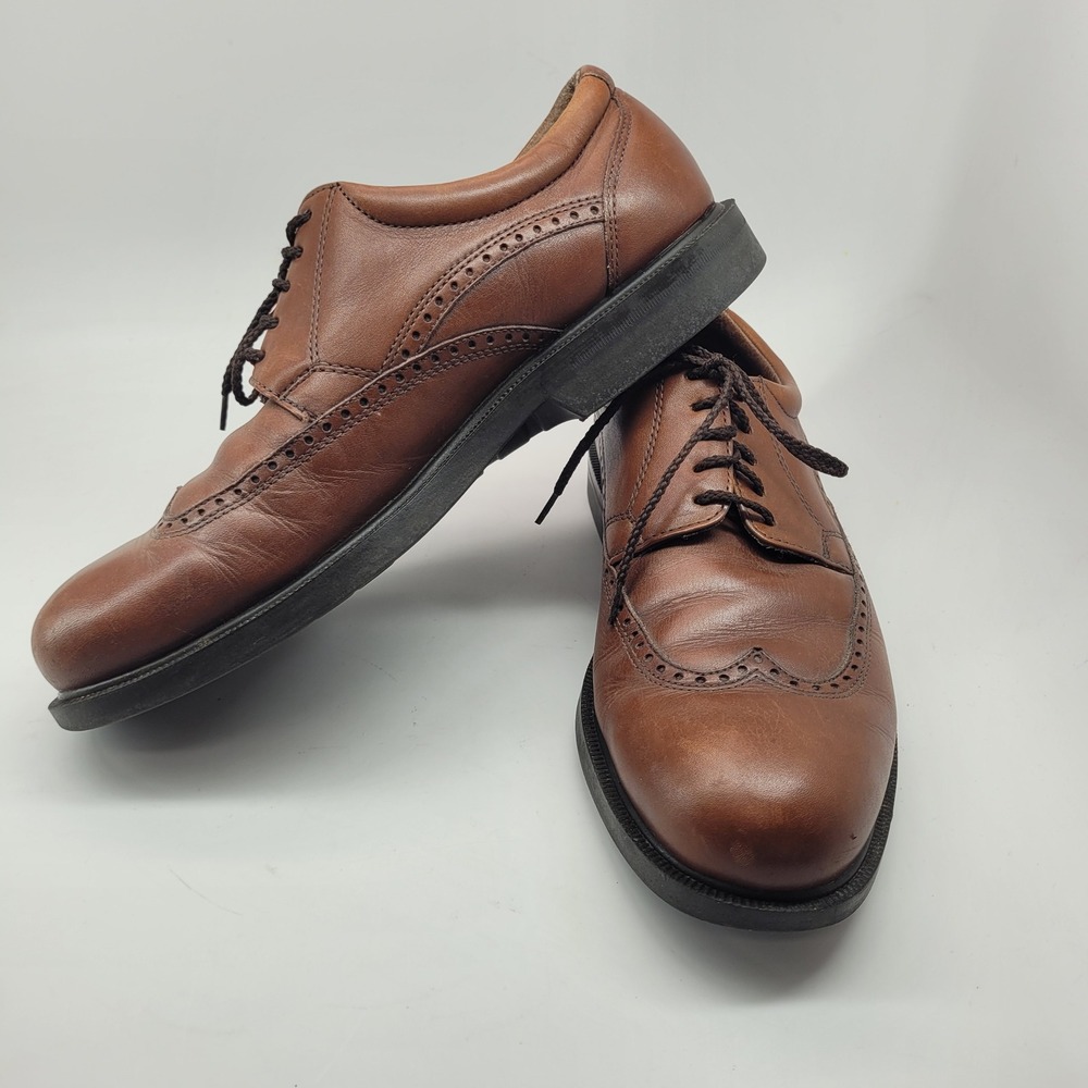 Florsheim Comfortech Mens Brown Leather Wingtip Derby Shoes 30610 Size 10 D - Picture 7 of 10